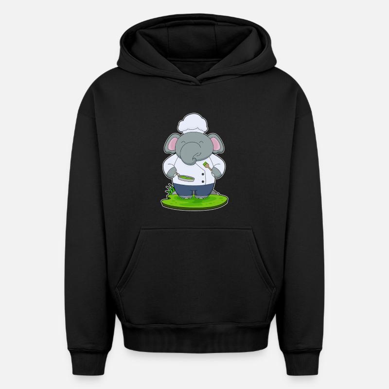 Poêle à éléphant - Sweat à capuche unisexe oversize épais SPREAD - noir