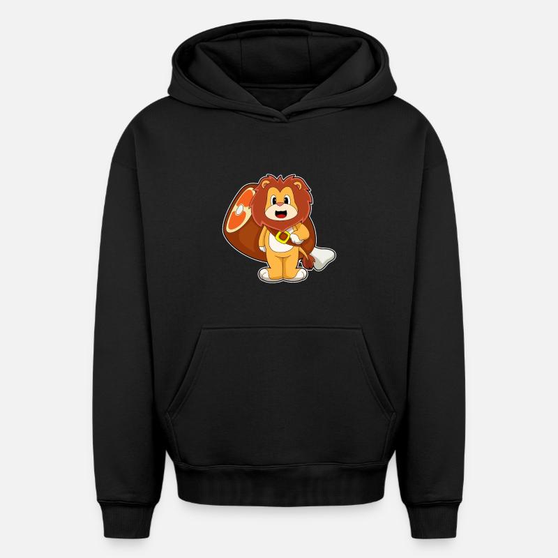 Viande de lion - Sweat à capuche unisexe oversize épais SPREAD - noir