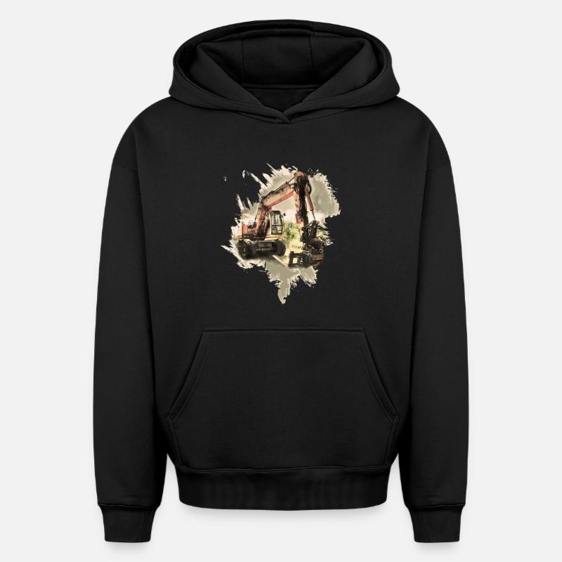 Ancienne pelle - Sweat à capuche unisexe oversize épais SPREAD - noir