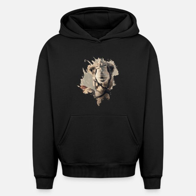 Kamelkopf Kamel - Oversized Heavyweight Unisex Hoodie - Schwarz