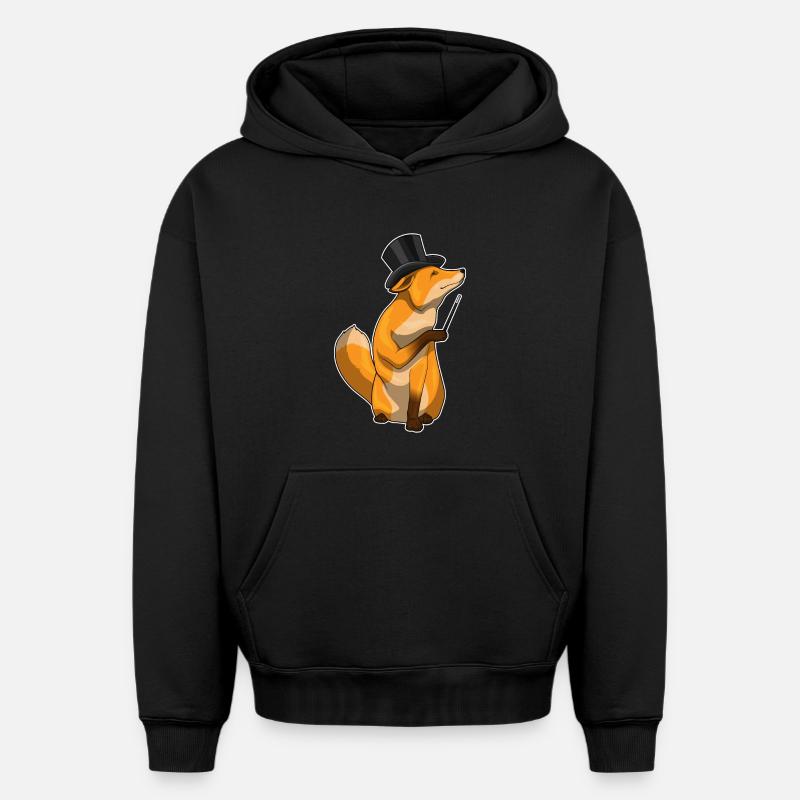 Baguette de sorcier renard - Sweat à capuche unisexe oversize épais SPREAD - noir