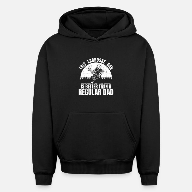 Drôle de papa de crosse - Sweat à capuche unisexe oversize épais SPREAD - noir