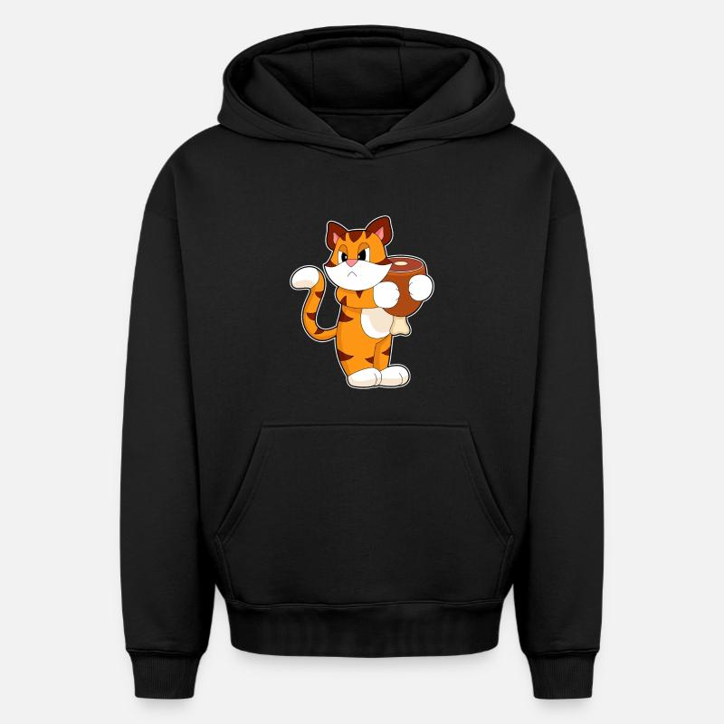 Viande de tigre - Sweat à capuche unisexe oversize épais SPREAD - noir