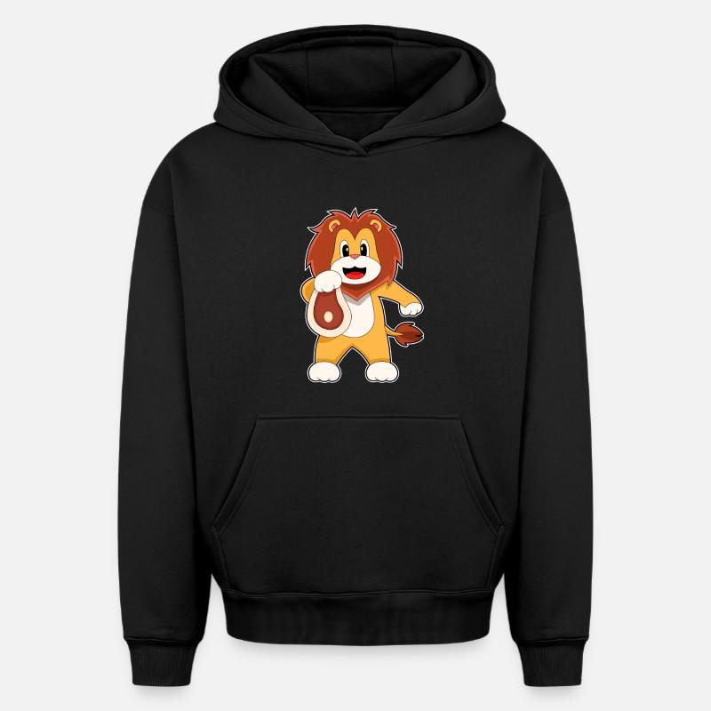 Löwe Fleisch - Oversized Heavyweight Unisex Hoodie - Schwarz
