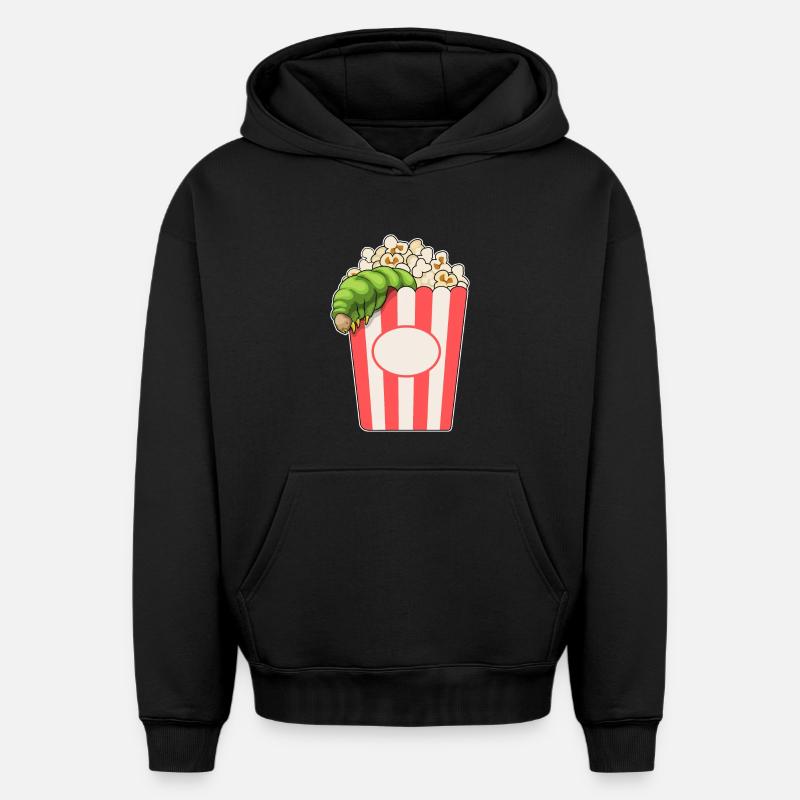 Maïs soufflé chenille - Sweat à capuche unisexe oversize épais SPREAD - noir