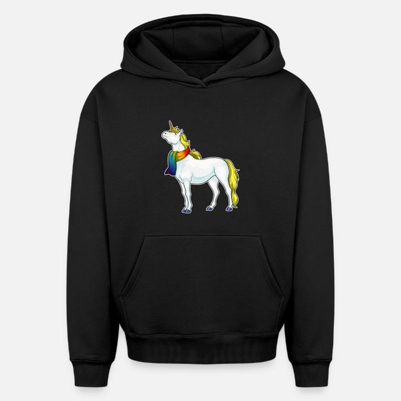 Foulard licorne - Sweat à capuche unisexe oversize épais SPREAD - noir