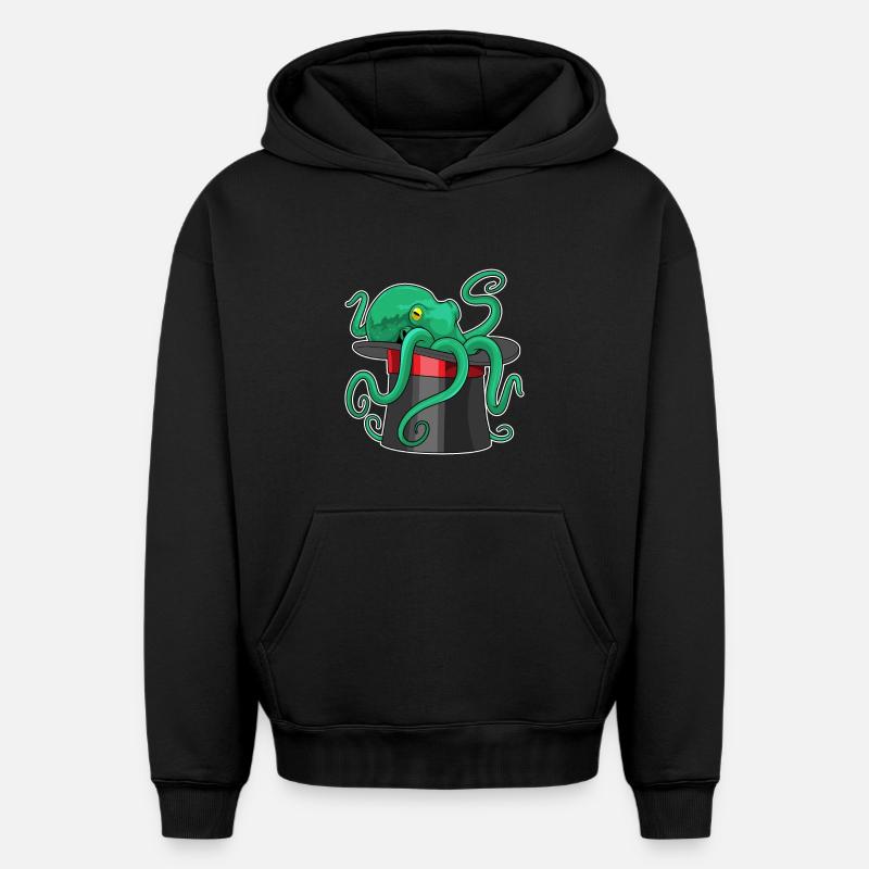 Octopus Wizard Cylindre - Sweat à capuche unisexe oversize épais SPREAD - noir