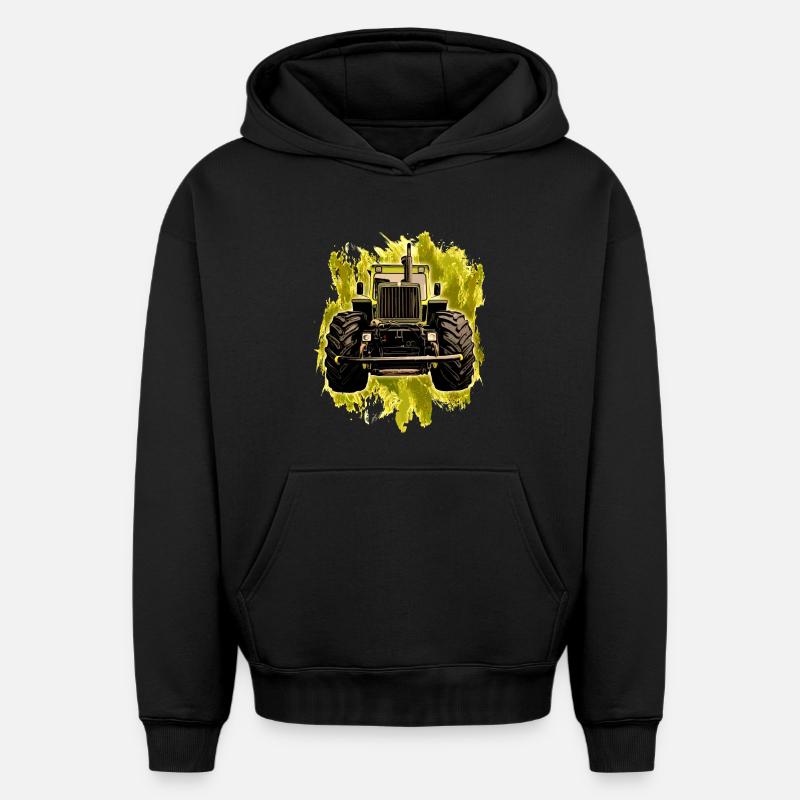 MB trac Avant - Sweat à capuche unisexe oversize épais SPREAD - noir