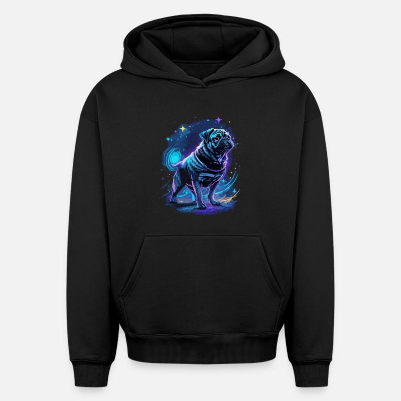 Carlin Magie de Minuit - Sweat à capuche unisexe oversize épais SPREAD - noir