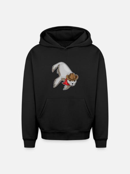 Chapeau de cowboy de phoque - Sweat à capuche unisexe oversize épais SPREAD - noir