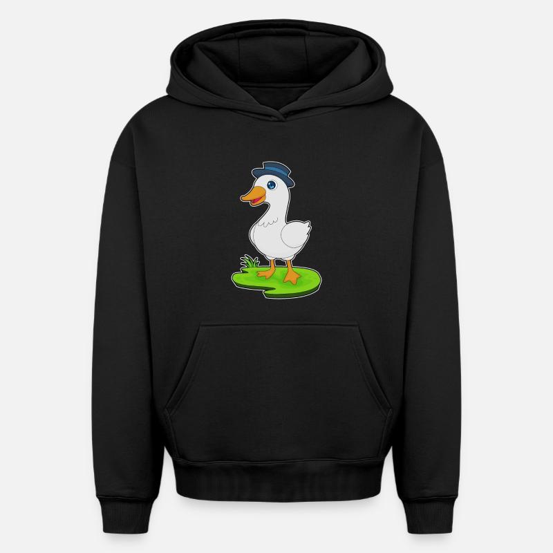 Chapeau de gentleman canard - Sweat à capuche unisexe oversize épais SPREAD - noir