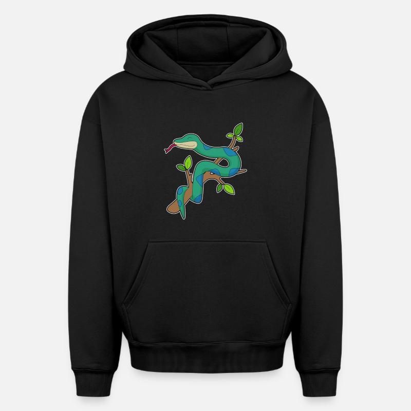 Branche de serpent - Sweat à capuche unisexe oversize épais SPREAD - noir