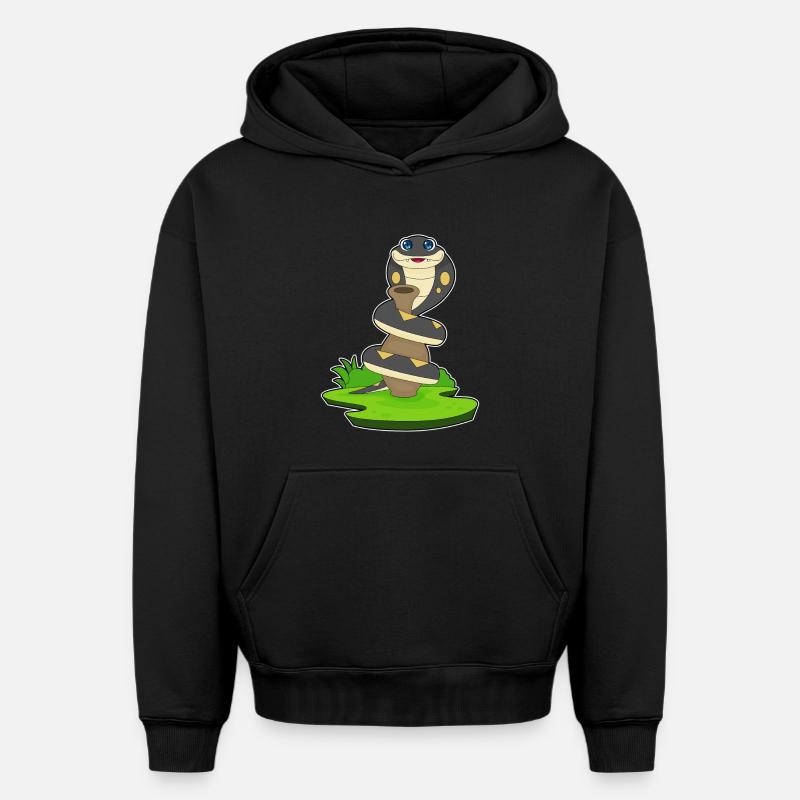 Cruche à serpent - Sweat à capuche unisexe oversize épais SPREAD - noir