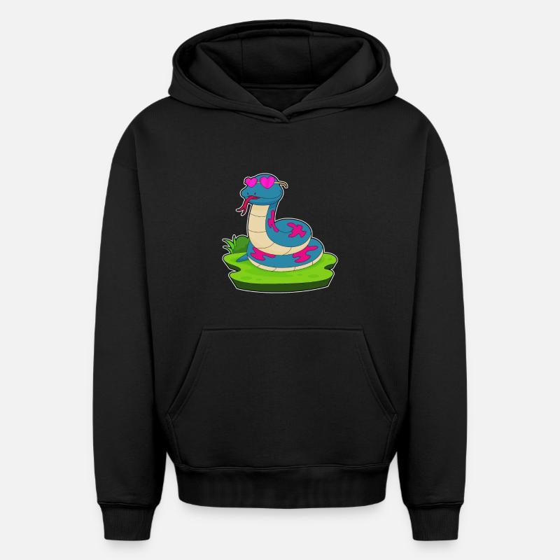 Lunettes serpent - Sweat à capuche unisexe oversize épais SPREAD - noir