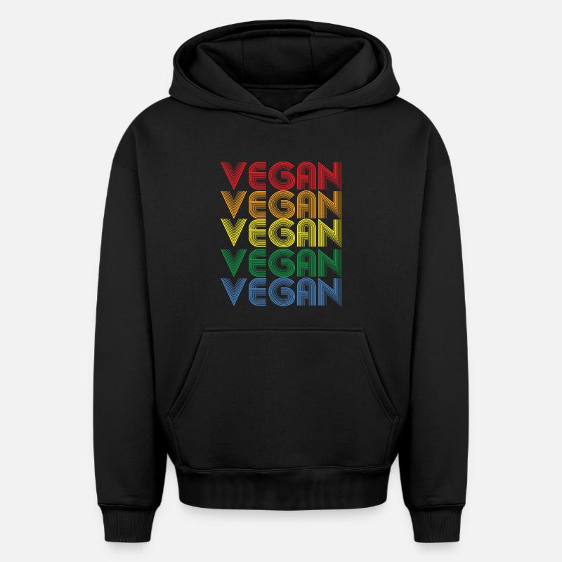 Déclaration Rainbow VEGAN - Sweat à capuche unisexe oversize épais SPREAD - noir