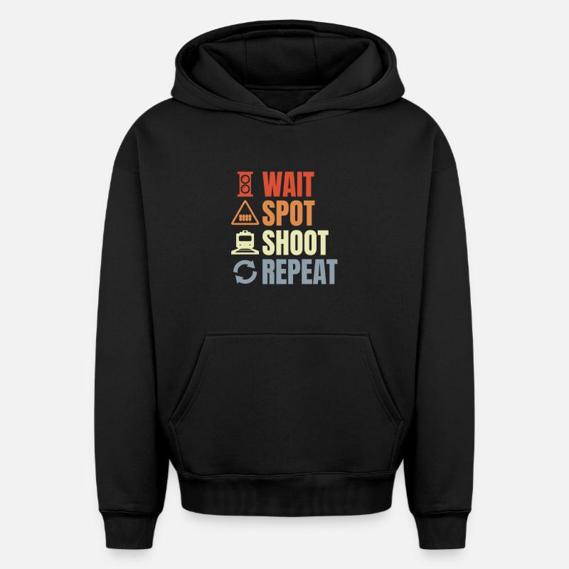 Routine des cheminots - Sweat à capuche unisexe oversize épais SPREAD - noir