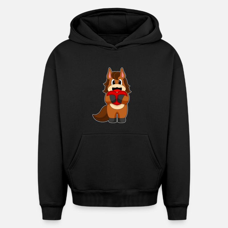 Cœur de cheval - Sweat à capuche unisexe oversize épais SPREAD - noir
