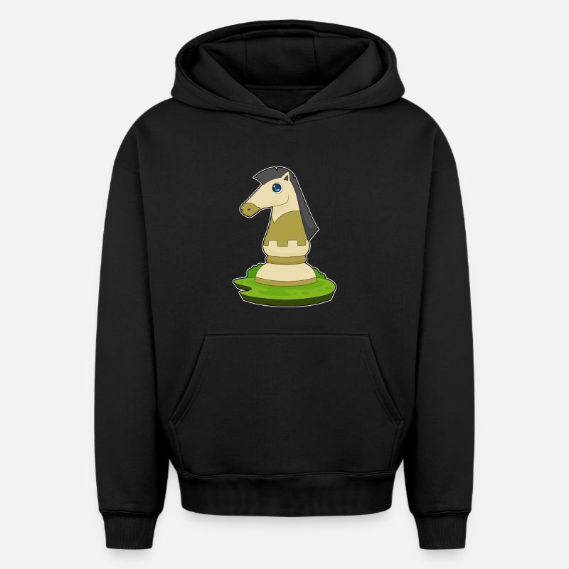 Pièce d’échecs Knight Chess - Sweat à capuche unisexe oversize épais SPREAD - noir