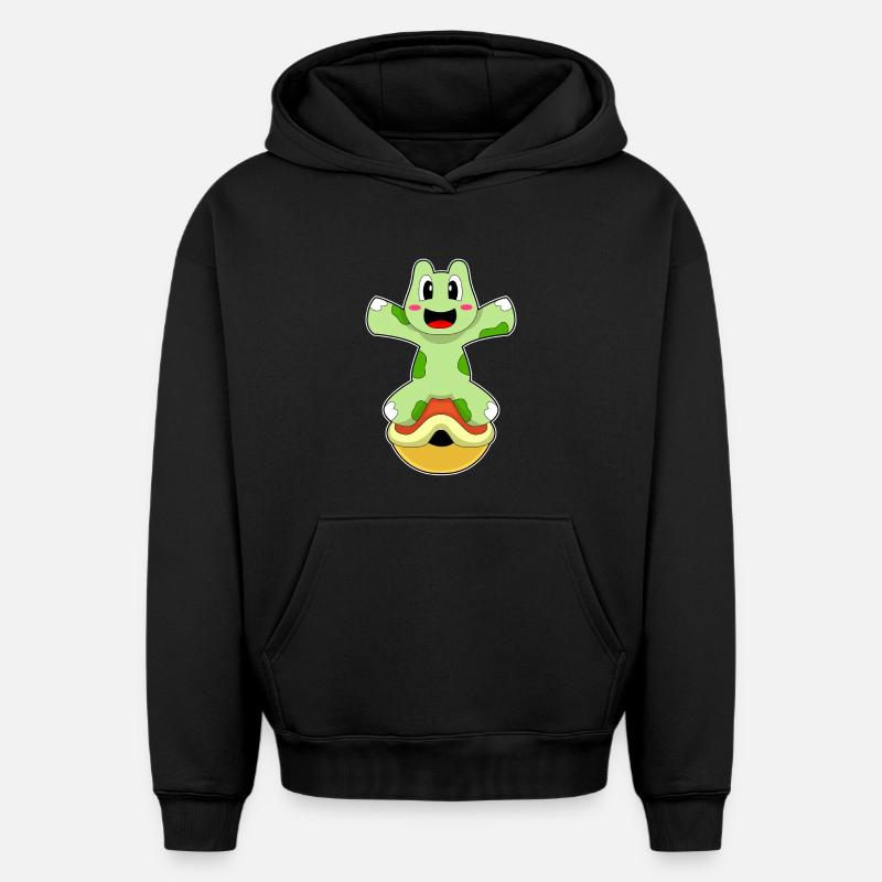 Tortue sans carapace - Sweat à capuche unisexe oversize épais SPREAD - noir