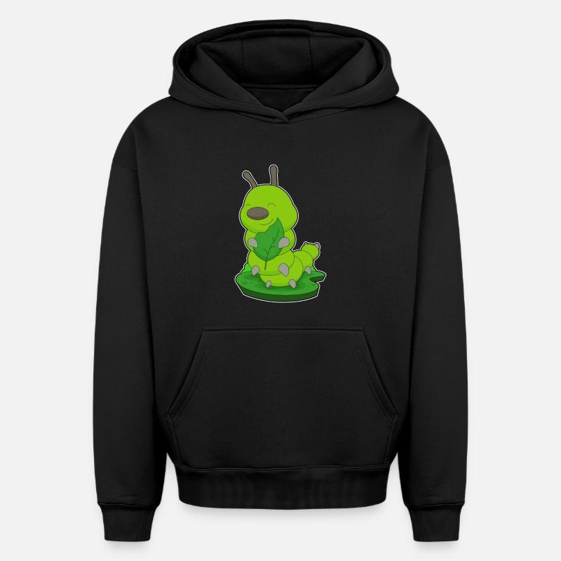 Feuille de chenille - Sweat à capuche unisexe oversize épais SPREAD - noir