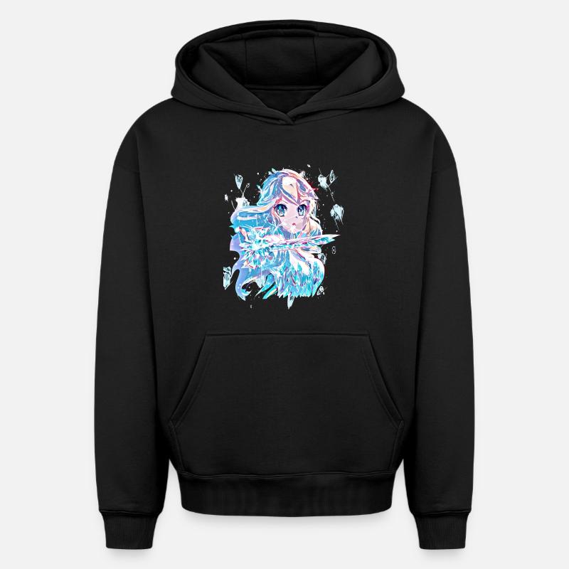 Princesse des glaces - Sweat à capuche unisexe oversize épais SPREAD - noir