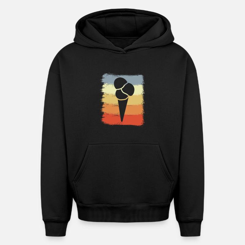 Cornet - Sweat à capuche unisexe oversize épais SPREAD - noir