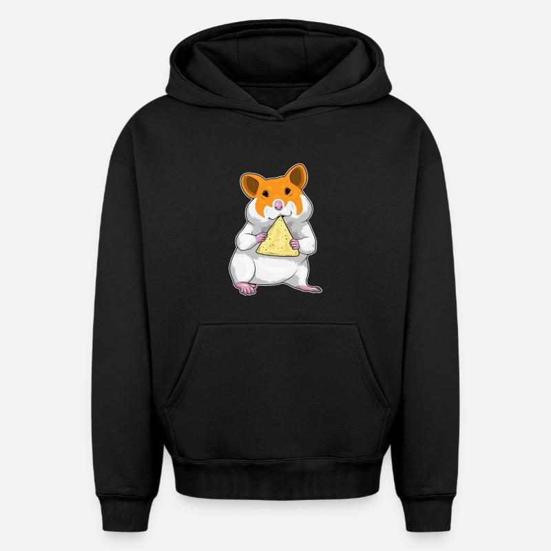 Croustilles de hamster - Sweat à capuche unisexe oversize épais SPREAD - noir