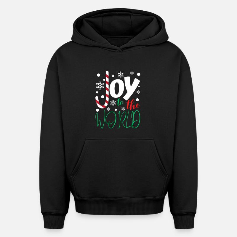 La joie dans le monde - Sweat à capuche unisexe oversize épais SPREAD - noir
