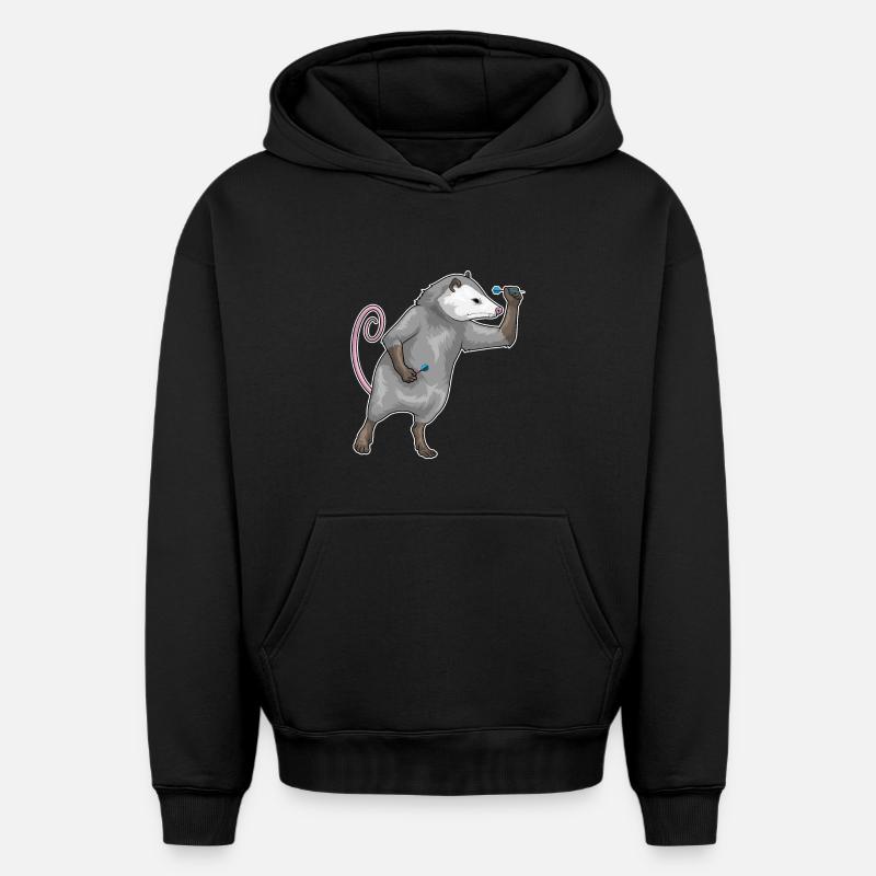 Fléchette Marsupiale Fléchette Fléchette - Sweat à capuche unisexe oversize épais SPREAD - noir