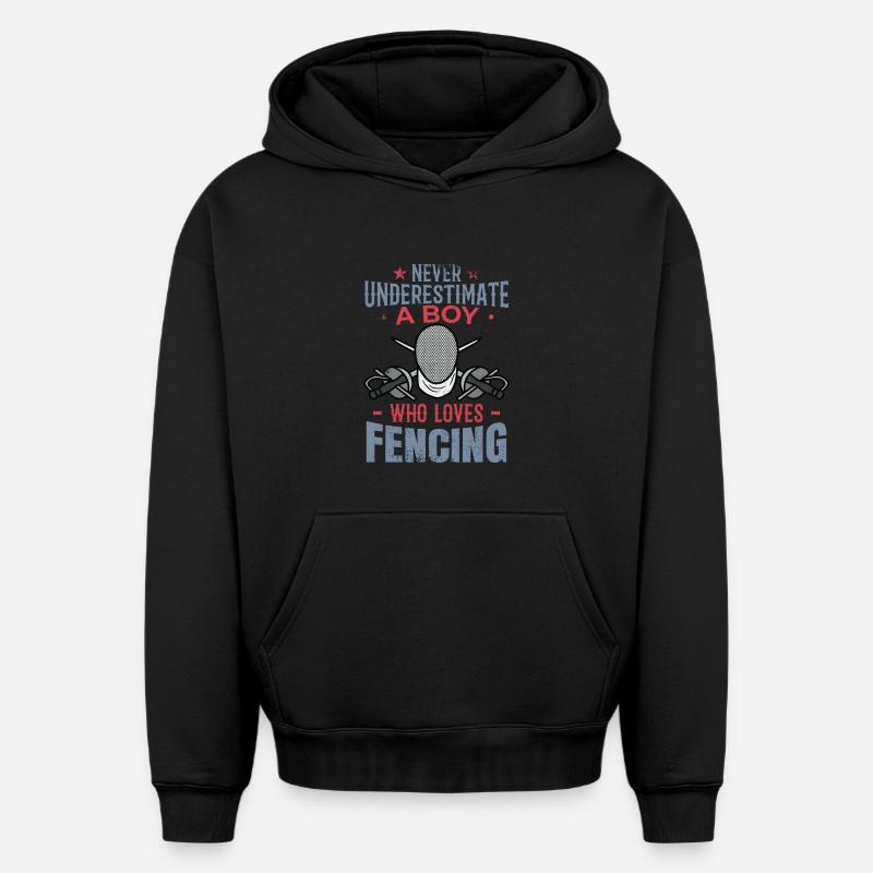 Petit escrimeur - Sweat à capuche unisexe oversize épais SPREAD - noir