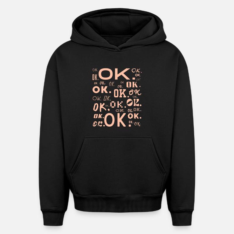 OK. - Sweat à capuche unisexe oversize épais SPREAD - noir