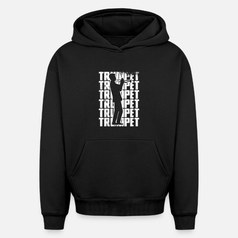 Drôle de trompette - Sweat à capuche unisexe oversize épais SPREAD - noir