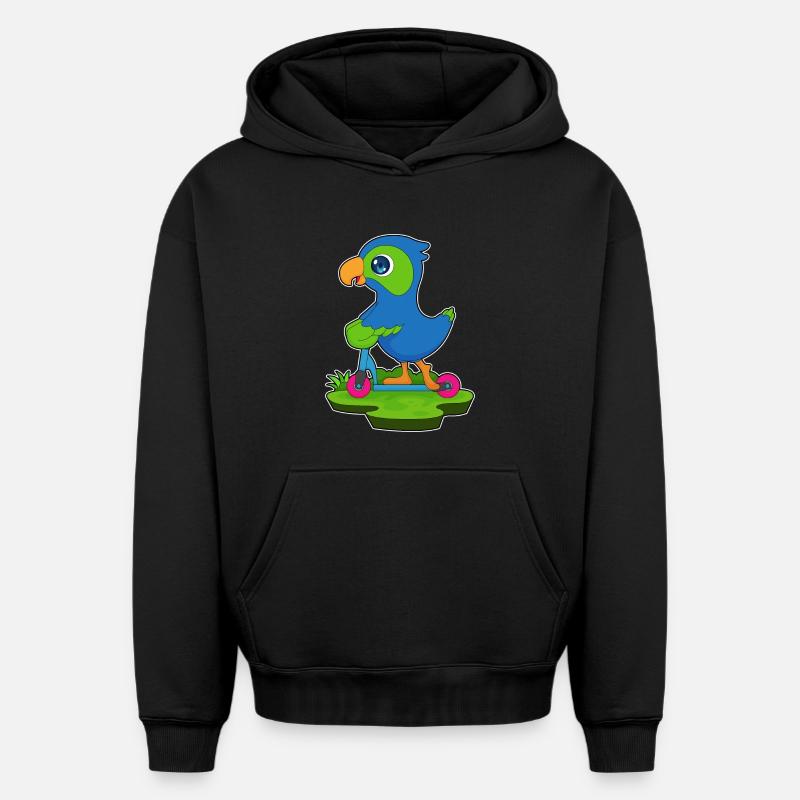Rouleau de perroquet - Sweat à capuche unisexe oversize épais SPREAD - noir