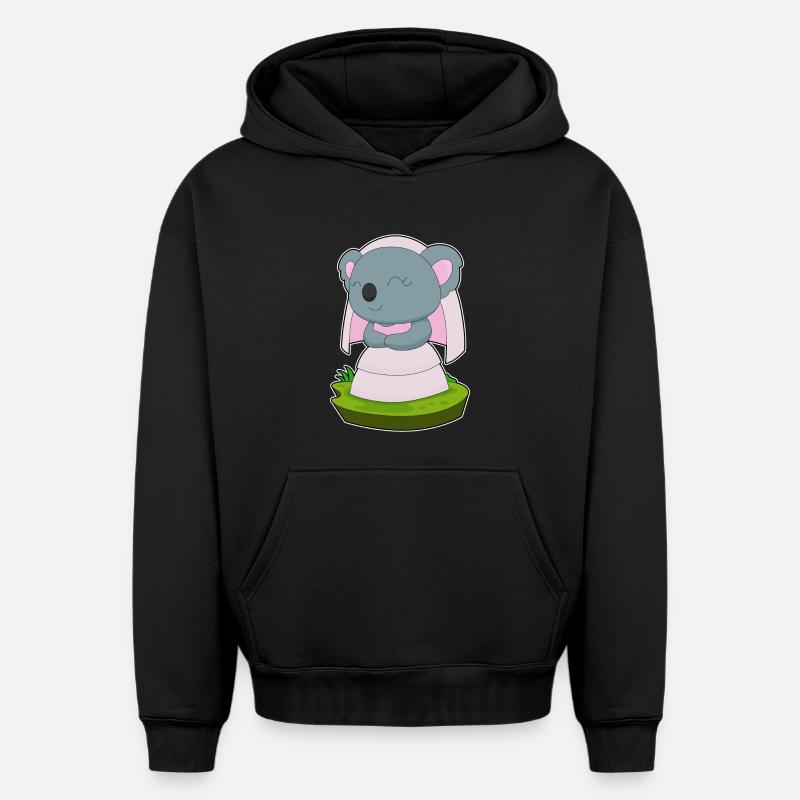 Voile de mariée Koala Mariage - Sweat à capuche unisexe oversize épais SPREAD - noir