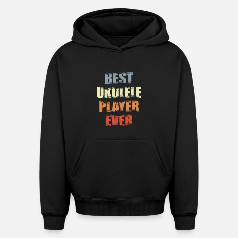 Joueur de ukulélé - Sweat à capuche unisexe oversize épais SPREAD - noir