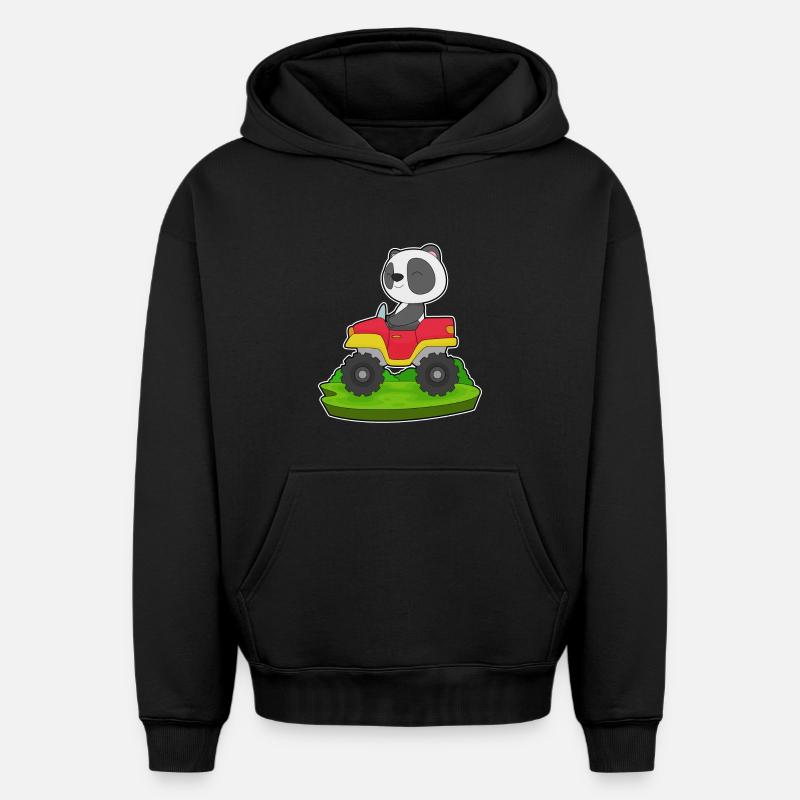 Voiture Panda - Sweat à capuche unisexe oversize épais SPREAD - noir