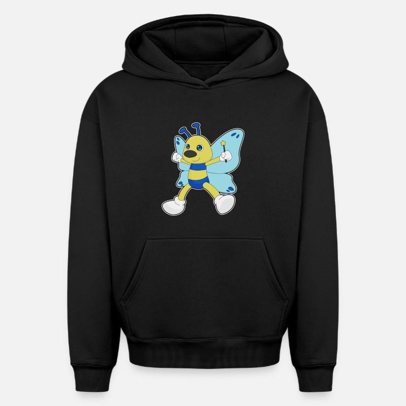 Baguette de sorcier papillon - Sweat à capuche unisexe oversize épais SPREAD - noir