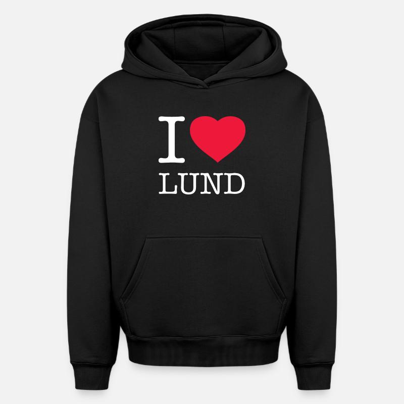 J’ADORE LUND - Sweat à capuche unisexe oversize épais SPREAD - noir
