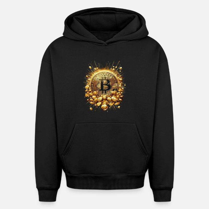 Explosion de Bitcoin Crypto Enthousiastes - Sweat à capuche unisexe oversize épais SPREAD - noir