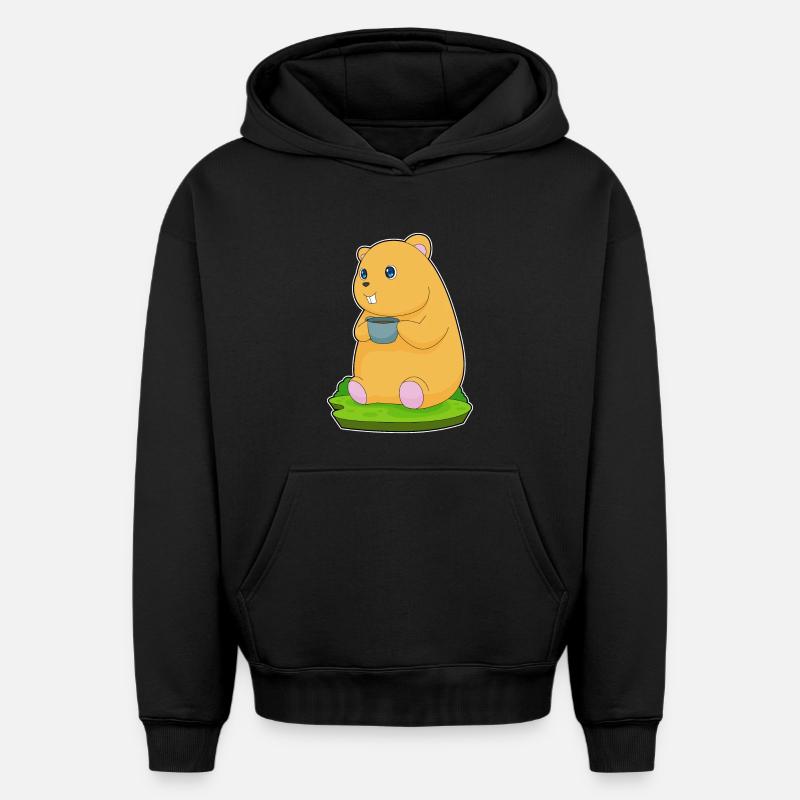 Tasse à café hamster - Sweat à capuche unisexe oversize épais SPREAD - noir