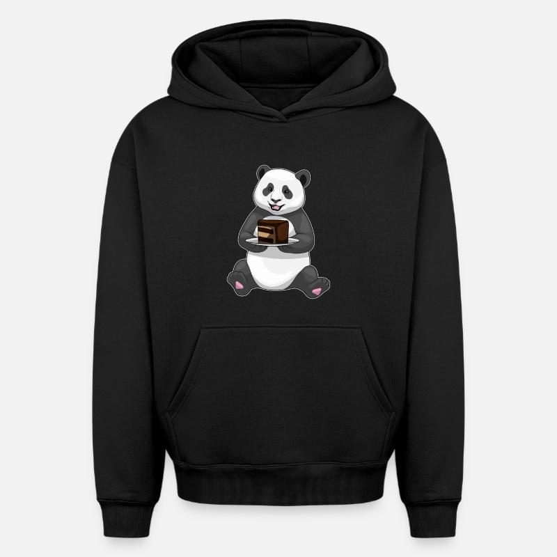 Gâteau Panda - Sweat à capuche unisexe oversize épais SPREAD - noir