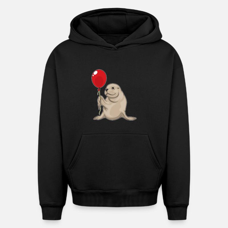 Ballon de phoque - Sweat à capuche unisexe oversize épais SPREAD - noir