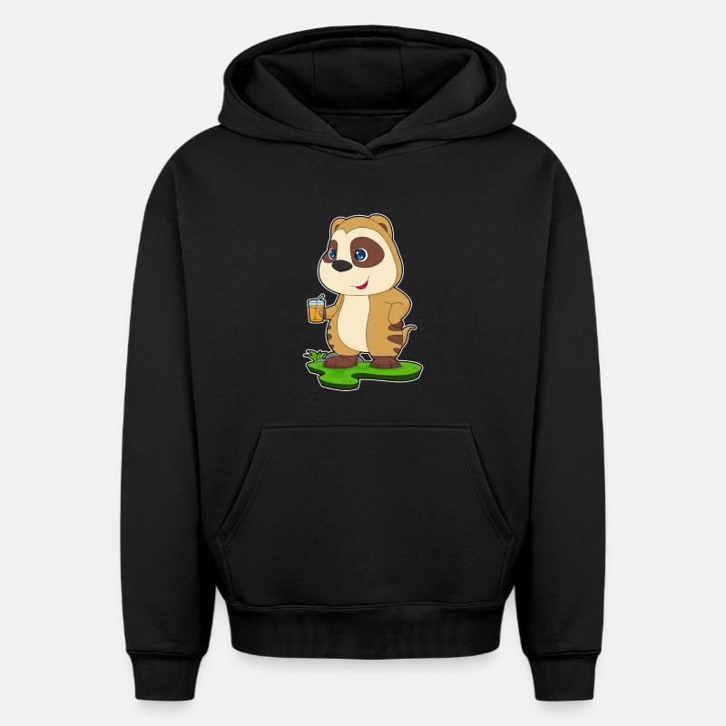 Erdmännchen Saft - Oversized Heavyweight Unisex Hoodie - Schwarz