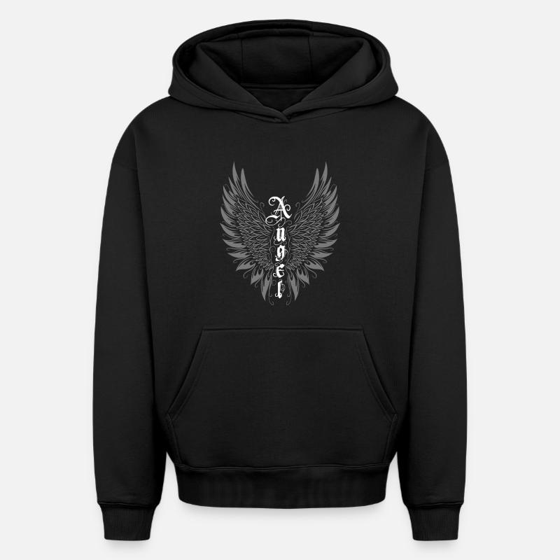 Ange ailé Ange ailé - Sweat à capuche unisexe oversize épais SPREAD - noir