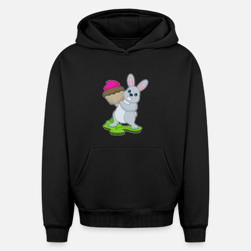 Cupcake lapin - Sweat à capuche unisexe oversize épais SPREAD - noir