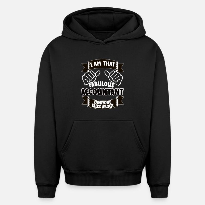 Comptable Drôle Dicton Cadeau - Sweat à capuche unisexe oversize épais SPREAD - noir