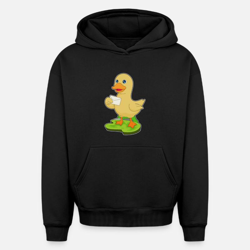 Lettre de canard - Sweat à capuche unisexe oversize épais SPREAD - noir