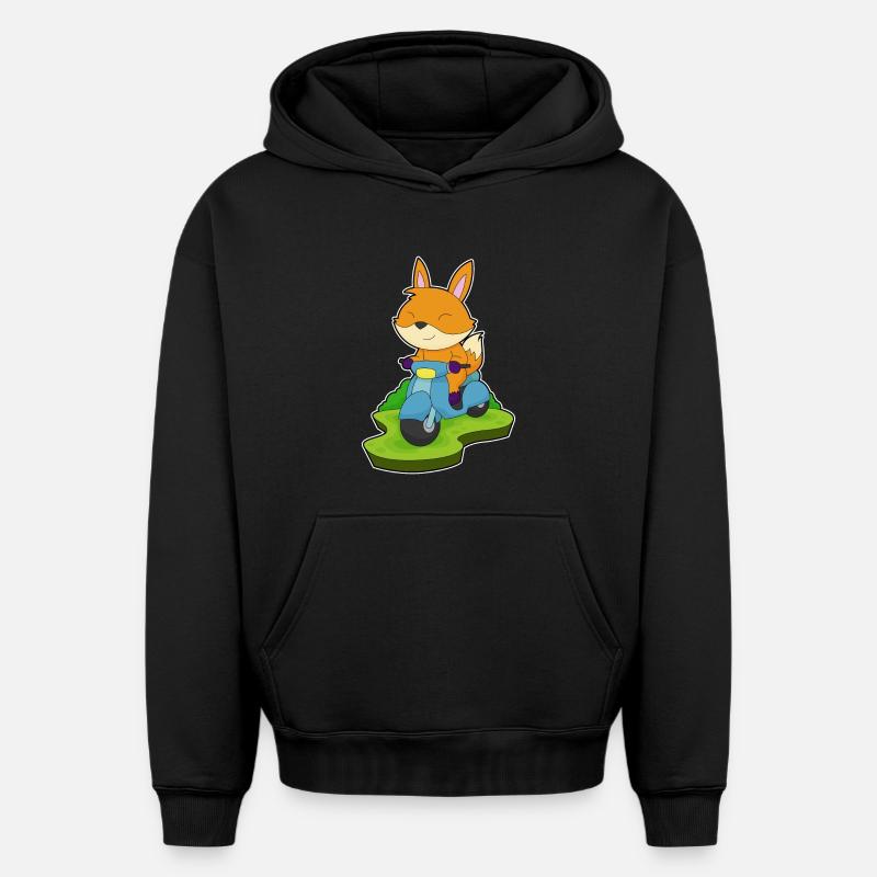 Fuchs Motorroller - Oversized Heavyweight Unisex Hoodie - Schwarz