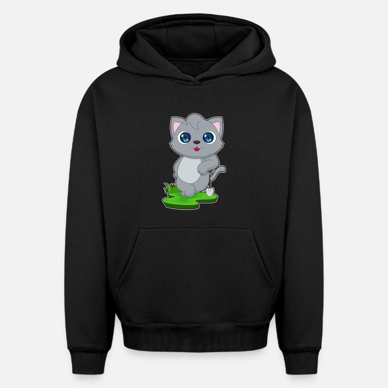 Pelle pour chat - Sweat à capuche unisexe oversize épais SPREAD - noir