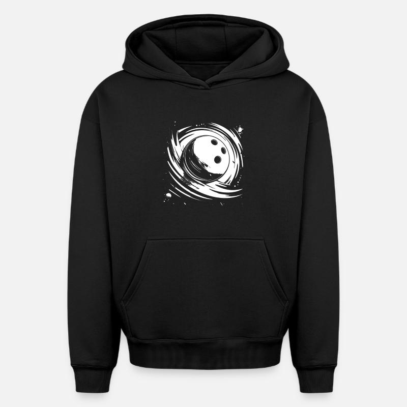 Bowling - Sweat à capuche unisexe oversize épais SPREAD - noir